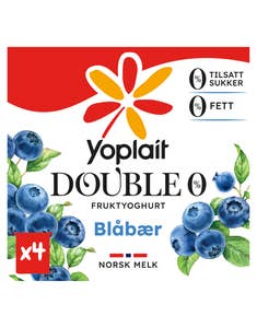 Yoplait 00% Blåbær, 4x124g