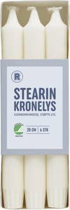 R Stearinlys hvit 20cm