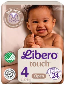 Libero Touch åpen bleie Str. 4, 7-11kg