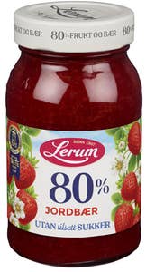 Lerum Jordbærsyltetøy 80% Uten Tilsatt Sukker