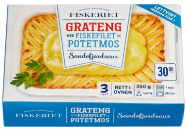 Fiskegrateng Med Sandefjordsaus Middag for 1 person