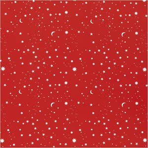 Sprell Gavepapir med stjerner og måner, mørkerød 5 meter