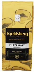 Kjeldsberg Mørkbrent kaffe Filtermalt, mørk og kraftig