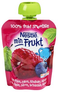 Nestlé Min Frukt eple, pære, bringebær og blåbær Fra 6 mnd