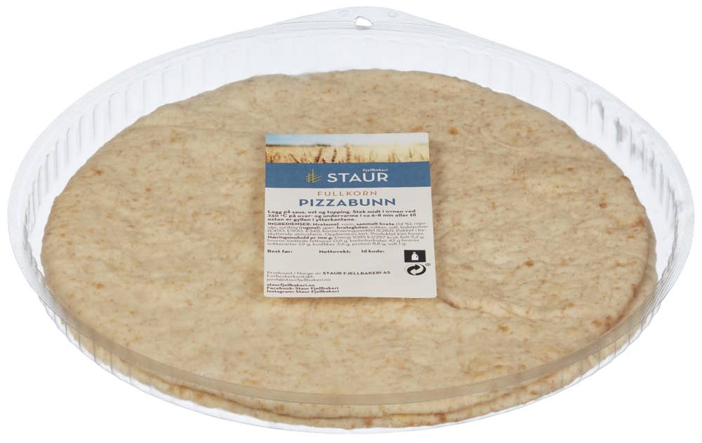 Staur Fjellbakeri Pizzabunn fullkorn ca 29cm 2stk