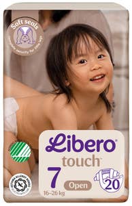 Libero Touch åpen bleie Str. 7, 16-26kg