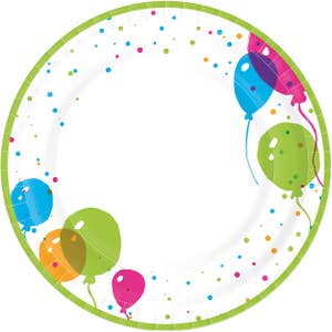 BioPak Papptallerkener Med ballongdesign, 22cm