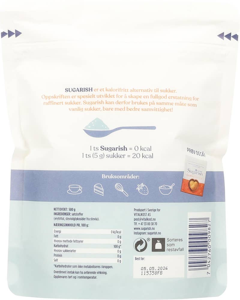 Sugarish White sukkererstatning