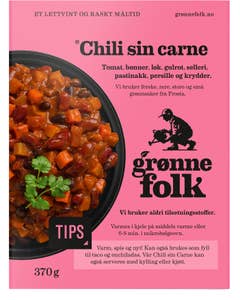 GRØNNE FOLK Chili sin carne