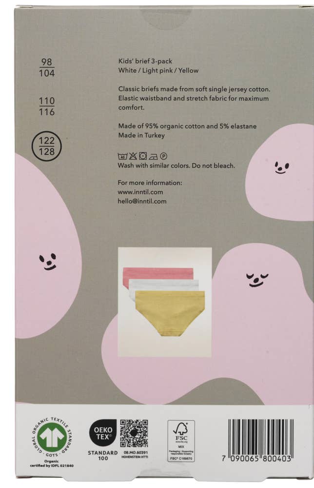 Inntil Truser Tre farger, barn str. 122-128