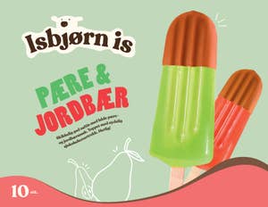 Isbjørn Is Saftis pære & jordbær