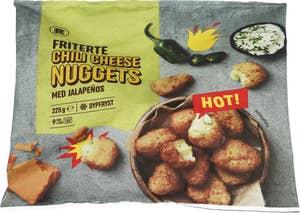 R Friterte chili cheese nuggets med jalapeños