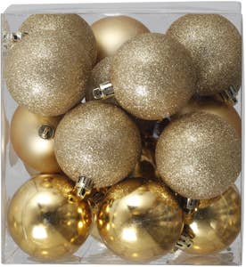 Festive Gylne julekuler ø 6 cm, 20 stk, plast