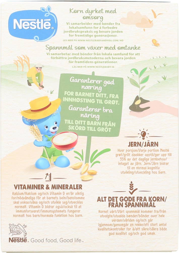 Nestlé Min Fullkornsgrøt yoghurt, pære og banan fra 8 mnd