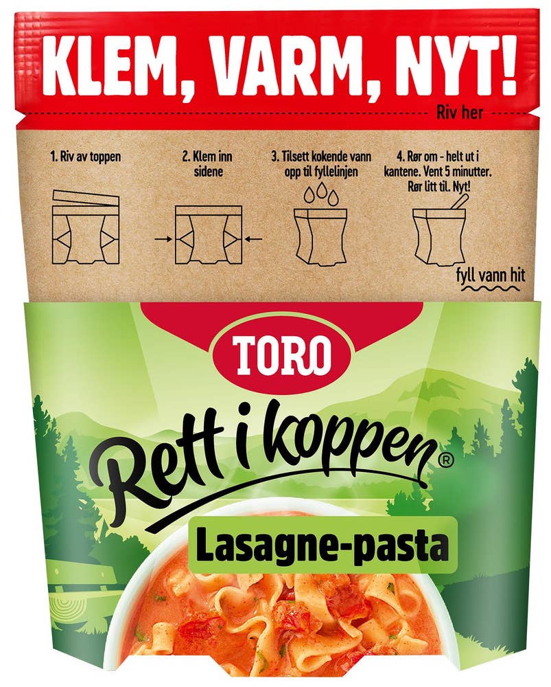 TORO Rik Rett i koppen Lasagnepasta