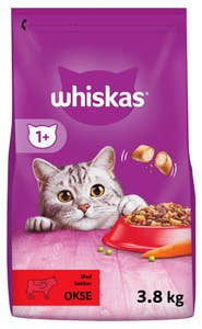 Whiskas Tørrfôr med okse Til voksne katter fra 1 år