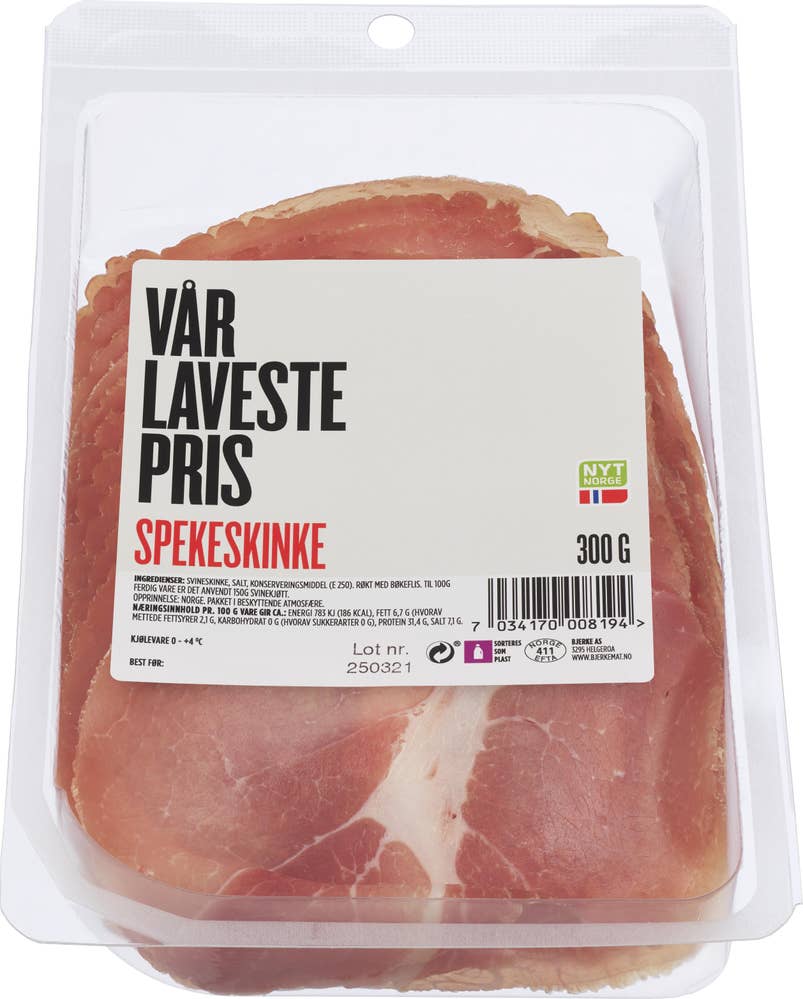 Vår Laveste Pris Spekeskinke