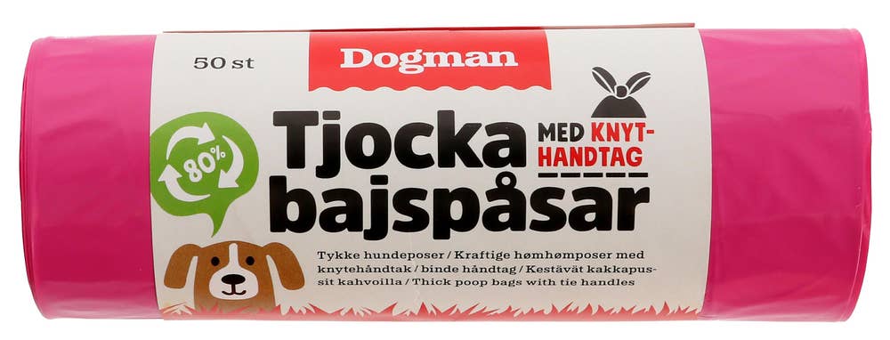 Dogman Tykke hundeposer med knytehåntak Rosa