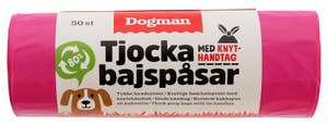 Dogman Tykke hundeposer med knytehåntak Rosa