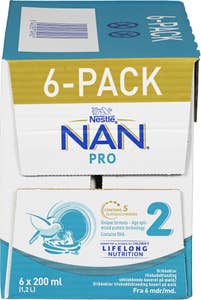 Nestlé Nan NAN pro 2 drikkeklar fra 6 mnd 6x200ml