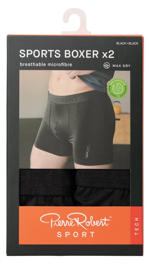 PR Sports-boksershorts i mikrofiber, Herre Sort, str. L