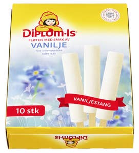 Diplom-is Vaniljestang pinneis 10 stk