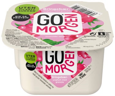 Tine Go'morgen Bringebæryoghurt med Granola Uten tilsatt sukker