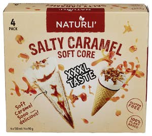 Naturli' Krone-is salt karamell 4-pk