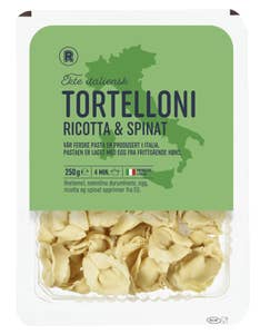R Tortelloni ricotta og spinat