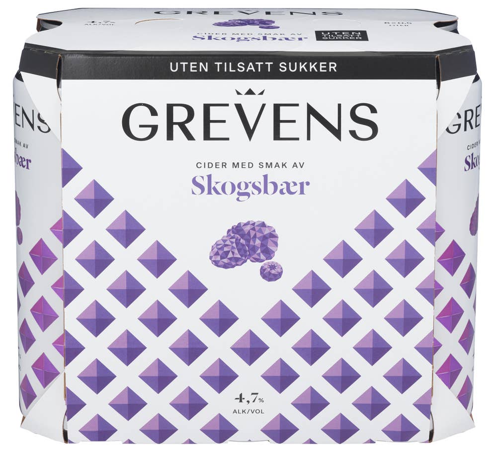 Grevens Cider Skogsbær Uten Sukker 6 x 0,5L