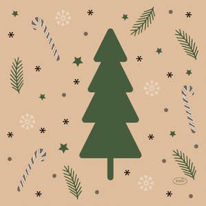 Juleserviett Natural Yuletide 33 x 33 cm