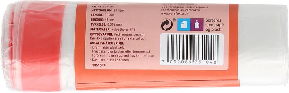 R Avfallspose med Snøring Klar, 20l