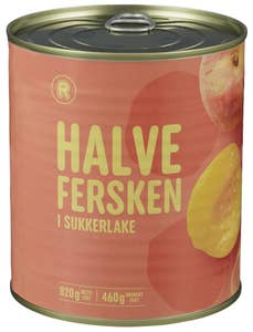 R Halve fersken i sukkerlake