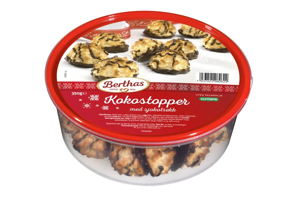 BERTHAS Kokostopper med sjokolade