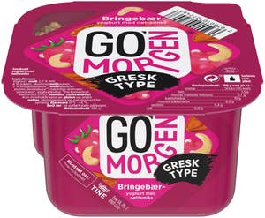 TINE GO'MORGEN bringebæryoghurt Med nøttemiks