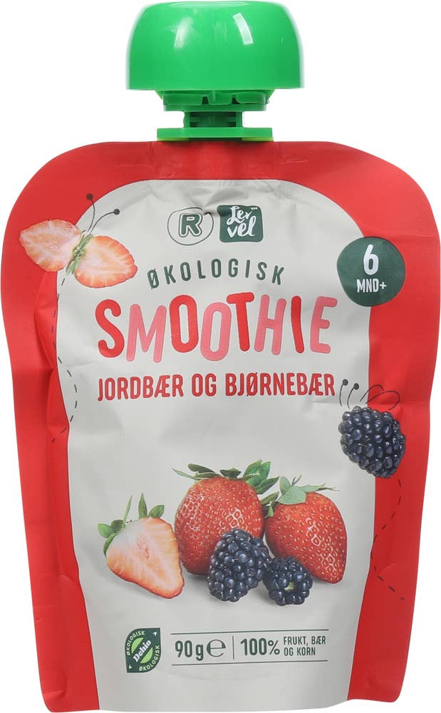 R Smoothie med jordbær og bjørnebær Fra 6 mnd, økologisk