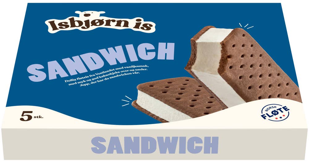 Isbjørn Is Sandwich 5 stk