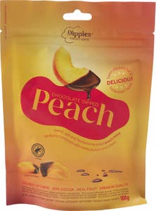 Dippies Tørket fersken dyppet i sjokolade