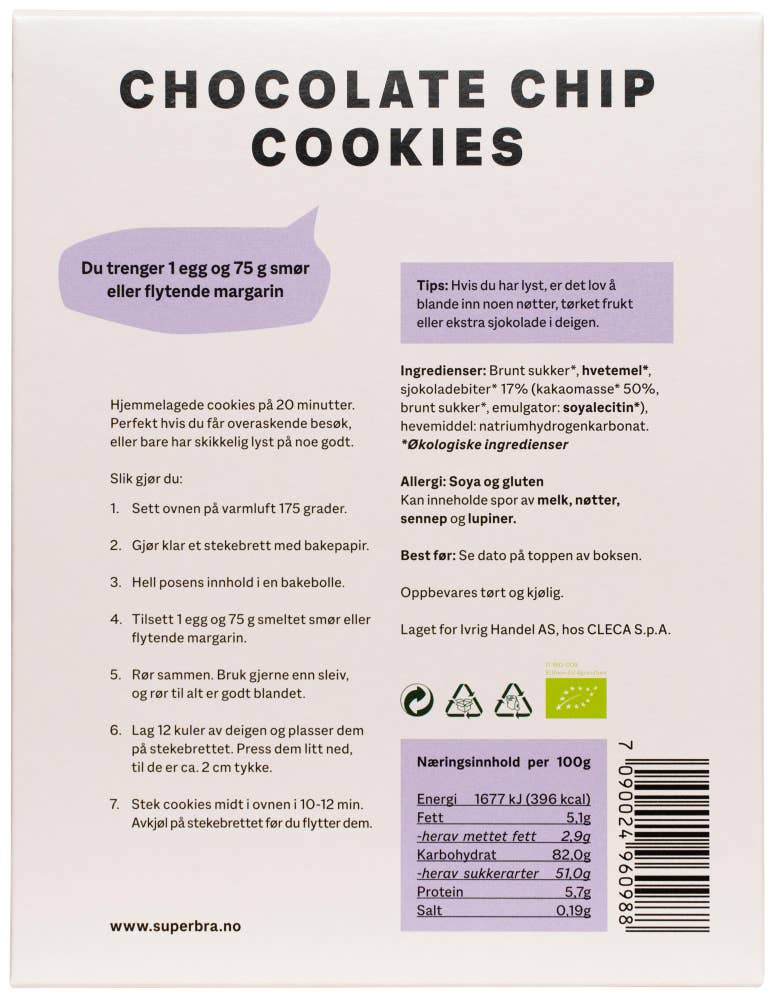 Superbra Chocolate Chip Cookies