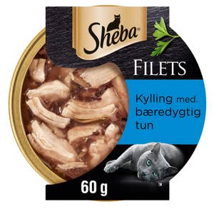 Sheba Filets Finest våtfôr til katter i skål Kylling med tunfisk