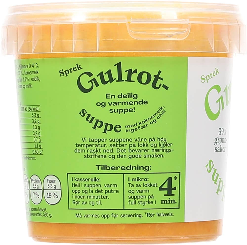 Mere Mat Suppe med gulrøtter, chili og ingefær