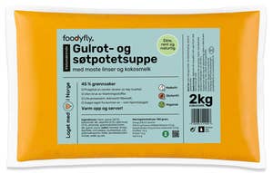 Foodyfly Gulrot- og søtpotetsuppe med linser