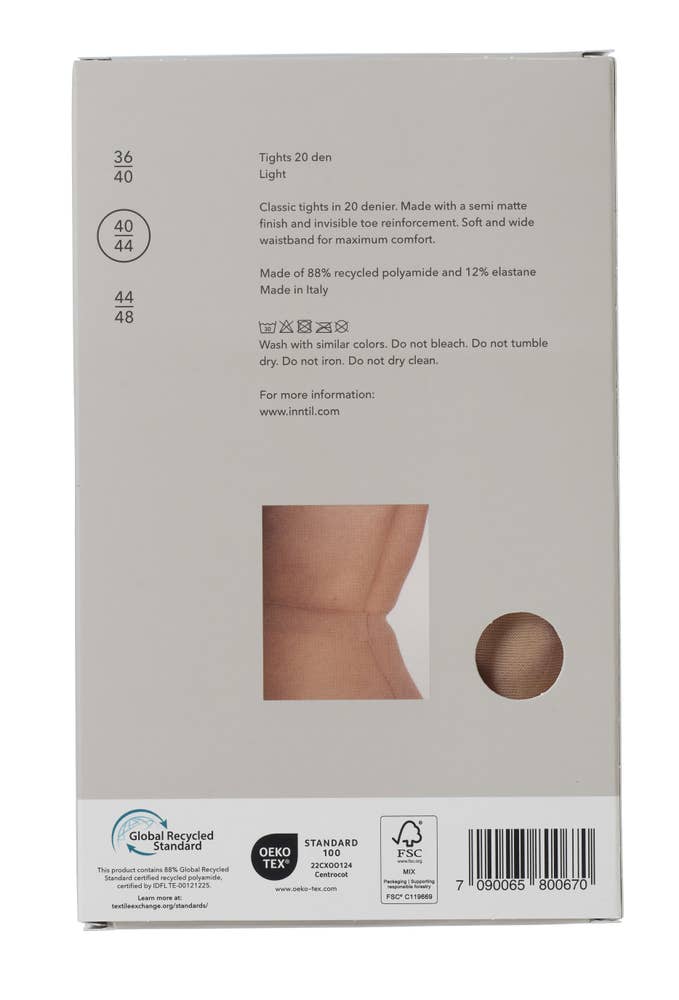 Inntil Strømpebukse 20 DEN Lys, str. 40-44