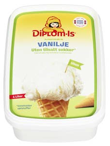 Diplom-is Vaniljeis uten tilsatt sukker