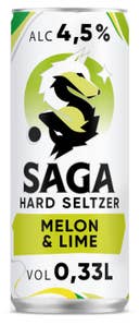 SAGA Hard Seltzer honningmelon & lime
