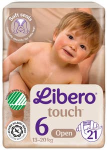 Libero Touch åpen bleie Str. 6, 13-20kg