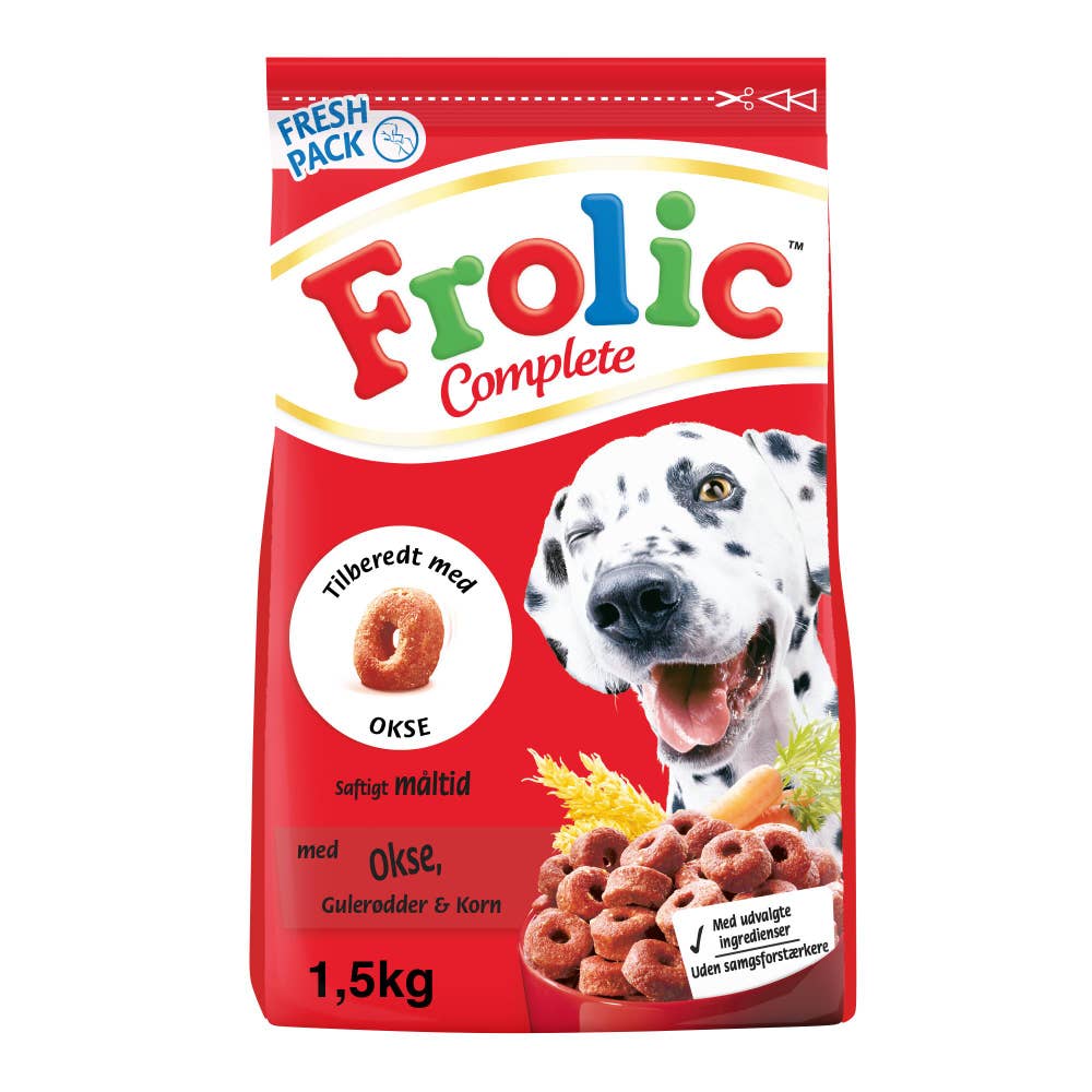 Frolic - Tørr Hundefôr - Hundefôr med Oksesmak