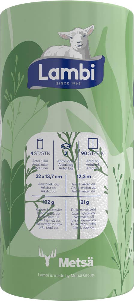 Lambi Tørkerull med dekorasjon 4 stk