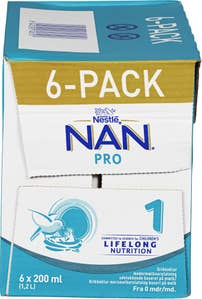 Nestlé Nan NAN Pro 1 drikkeklar fra 0 mnd 6x200ml