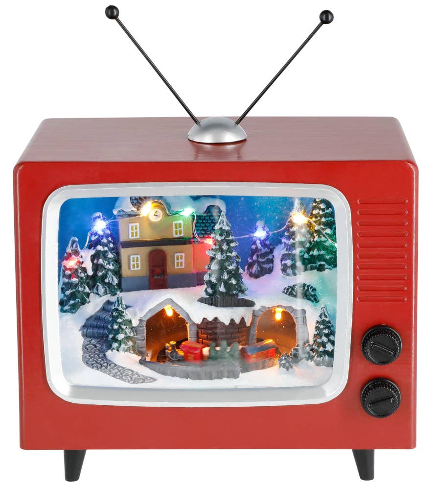 Clas Ohlson Juleby-tv med lys og musikk